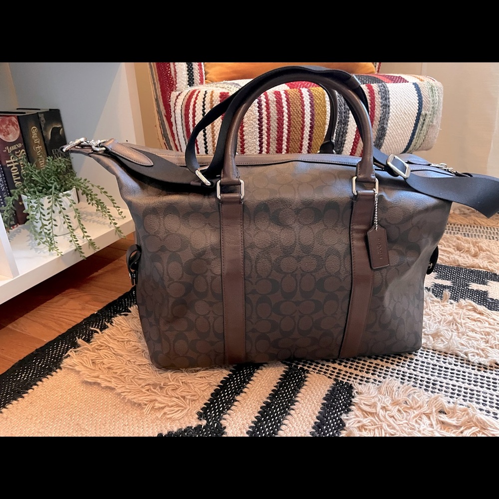 Coach Brown Leather Weekender Duffle Bag